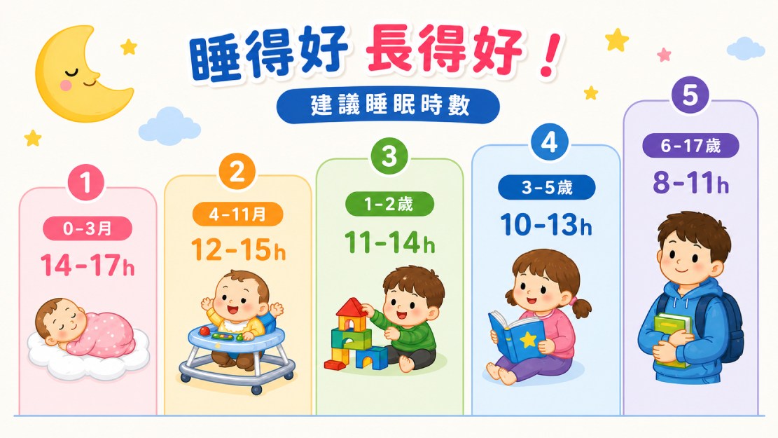 兒童睡眠時間建議與不同年齡層睡眠需求整理