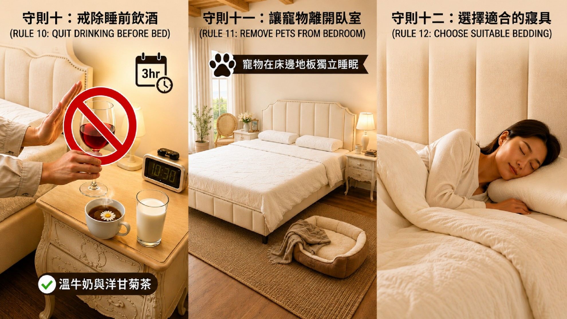睡眠的十二項守則，改善你的睡眠品質