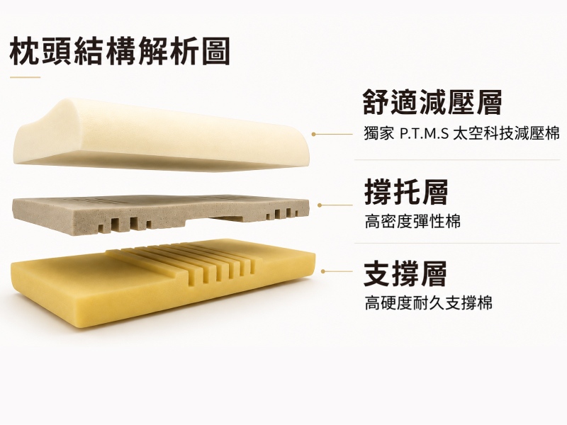 MMT人體工學設計側睡優化枕