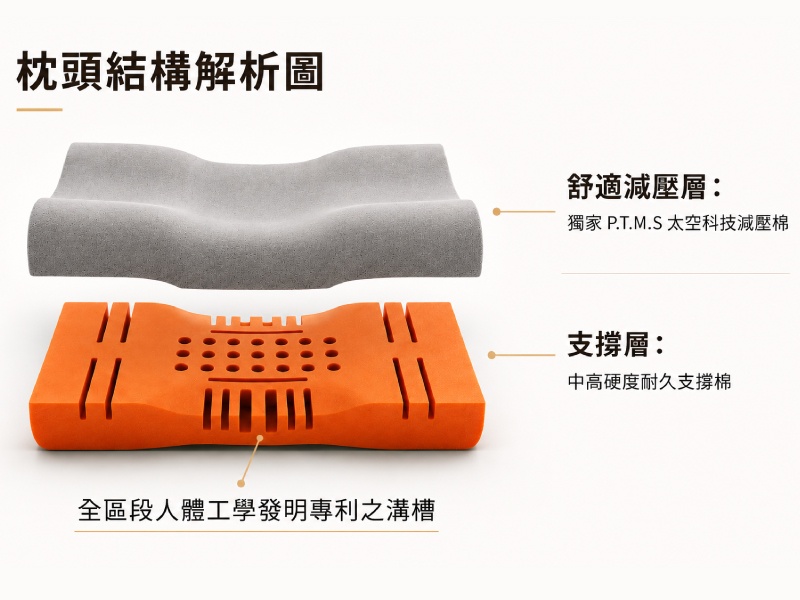 MMT量身正側睡枕(人體工學設計)